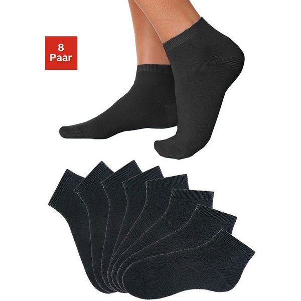 Go in Kurzsocken Damen Herren Basic Sneakersocken Großpackung (Packung, 8-Paar, Gr. 35-38 bis 43-46) uni in Basic Farben