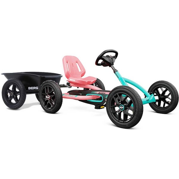Berg Go-Kart BERG Gokart Buddy Lua 2.0 BFR pink / mint inkl. Anhänger & Kupplung