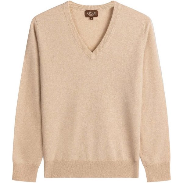 GOBI Cashmere Polokragenpullover Damen Kaschmirpullover mit V-Ausschnitt