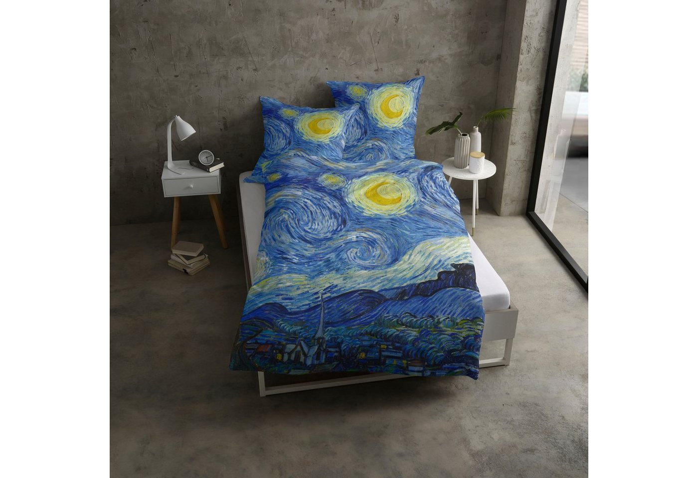 Goebel Bettwäsche Starry Night, Satin, 2 teilig, geniales Design von Vincent van Gogh – Bild 2 von 4