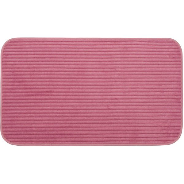 Gözze Badematte Berlin, Höhe 7 mm, rutschhemmend beschichtet, fußbodenheizungsgeeignet, Polyester, rechteckig, Badteppich, Uni Farben, Cord Optik, waschbar