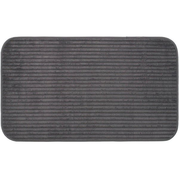 Gözze Badematte Berlin, Höhe 7 mm, rutschhemmend beschichtet, fußbodenheizungsgeeignet, Polyester, rechteckig, Badteppich, Uni Farben, Cord Optik, waschbar