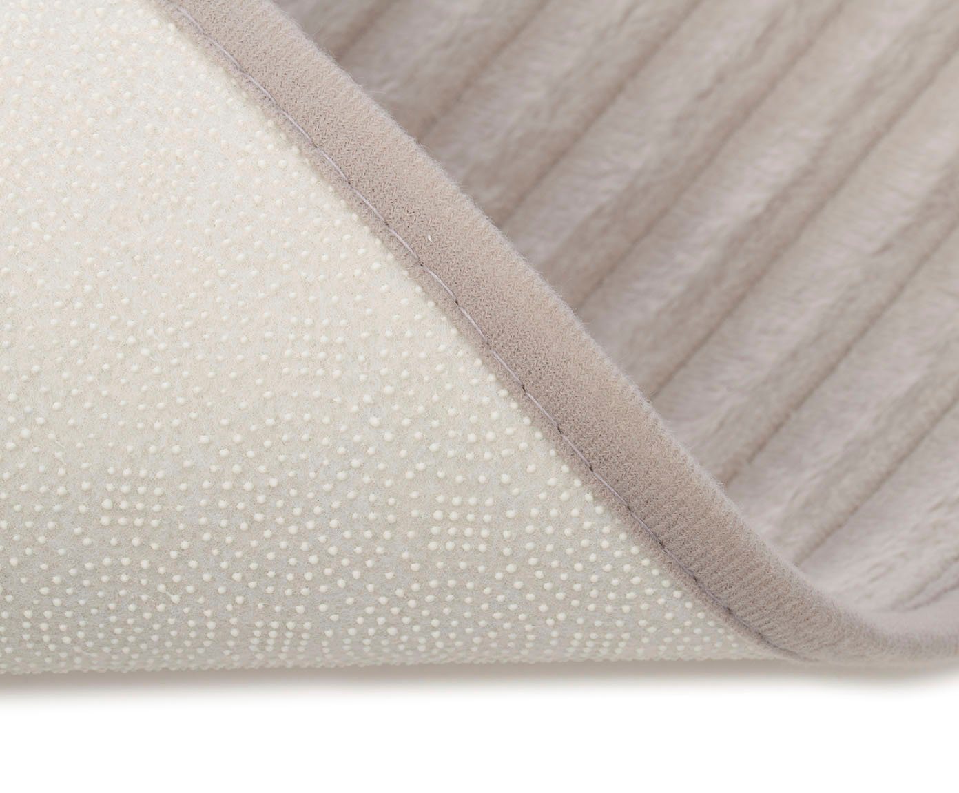 Gözze Badematte Berlin, Höhe 7 mm, rutschhemmend beschichtet, fußbodenheizungsgeeignet, Polyester, rechteckig, Badteppich, Uni Farben, Cord Optik, waschbar – Bild 3 von 5