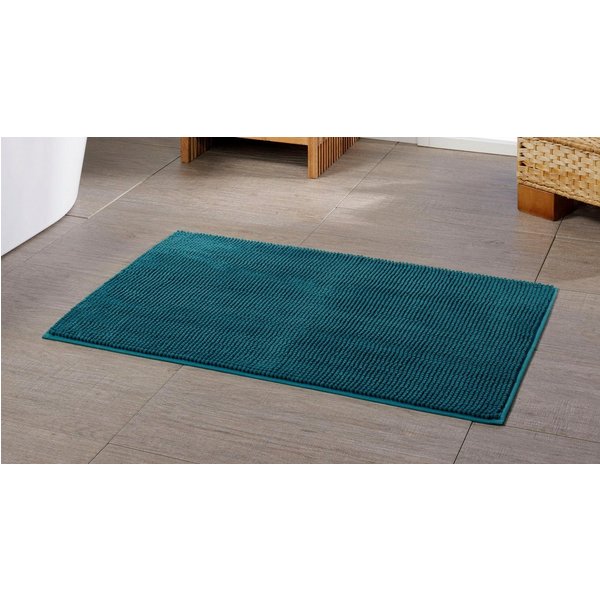 Gözze Badematte Chenille, Höhe 15 mm, rutschhemmend beschichtet, fußbodenheizungsgeeignet, Polyester, rechteckig, Badteppich, Uni Farben, besonders weich durch 