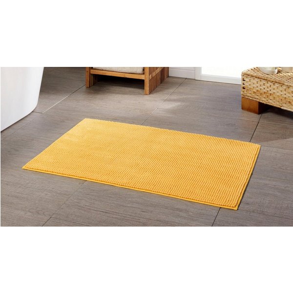 Gözze Badematte Chenille, Höhe 15 mm, rutschhemmend beschichtet, fußbodenheizungsgeeignet, Polyester, rechteckig, Badteppich, Uni Farben, besonders weich durch 