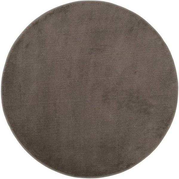Gözze Badematte Rio Premium, Höhe 18 mm, rutschhemmend beschichtet, schnell trocknend, fußbodenheizungsgeeignet, Polyester, rund, Badteppich, Uni Farben, waschb