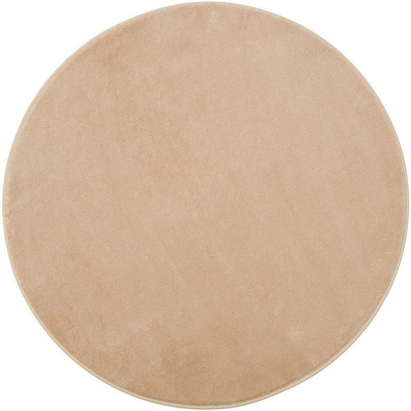 Gözze Badematte Rio Premium, Höhe 18 mm, rutschhemmend beschichtet, schnell trocknend, fußbodenheizungsgeeignet, Polyester, rund, Badteppich, Uni Farben, waschb