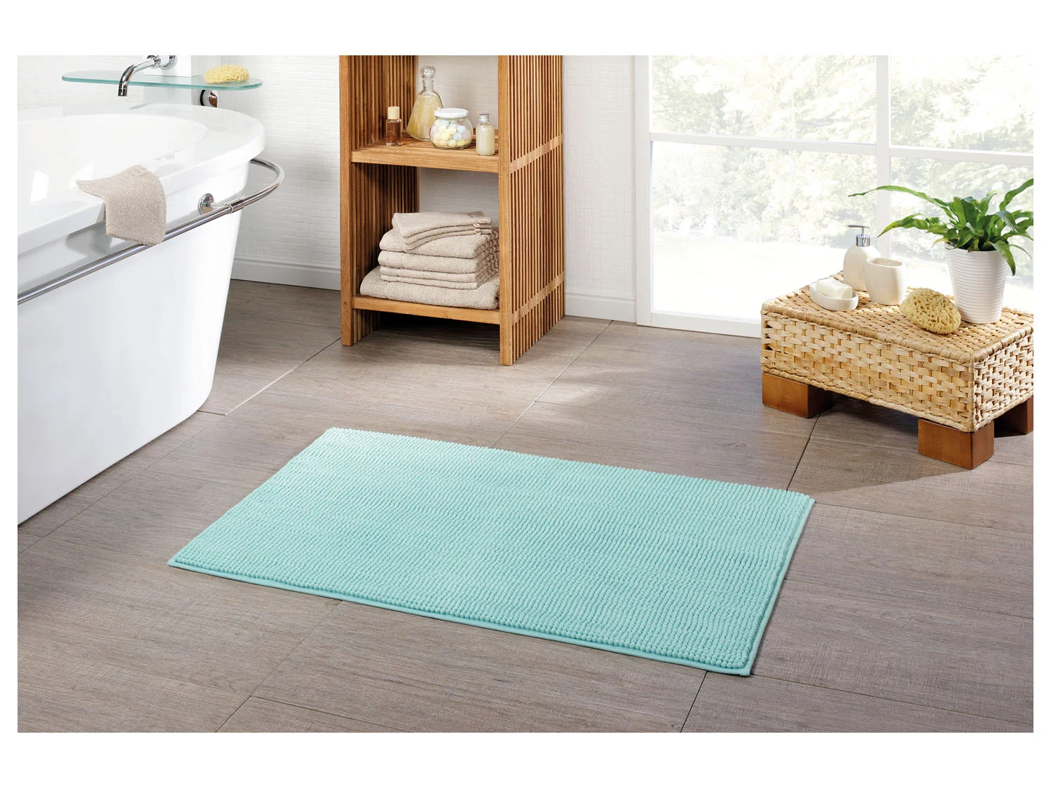 GÖZZE Badteppich Chenille 60 x 100 cm (Mint) – Bild 4 von 4