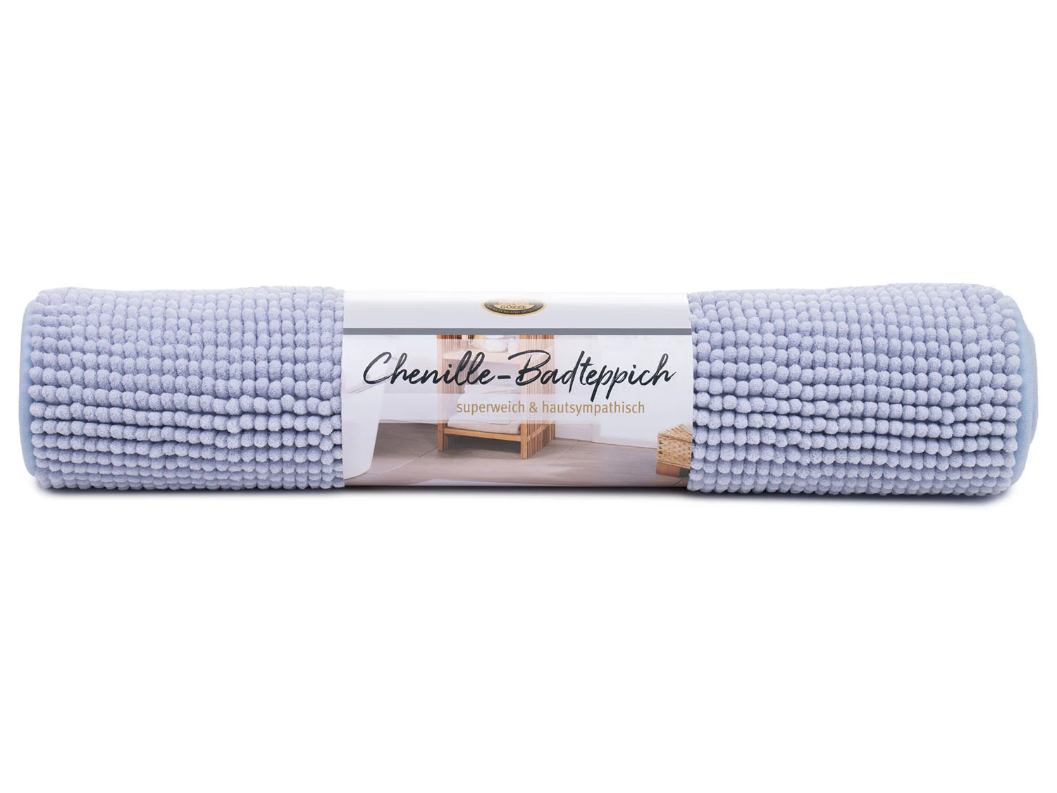 GÖZZE Badteppich Chenille 70 x 120 cm (Silber) – Bild 3 von 4