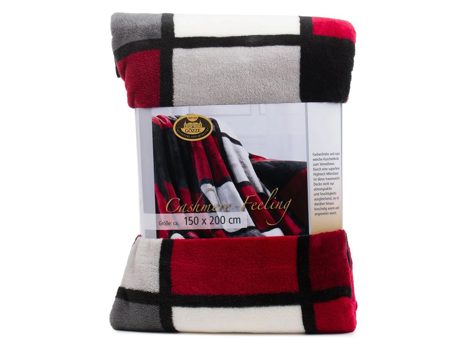 GÖZZE Cashmere-Feel, rot/bordeaux/schwarz/weiß (rot/bordeaux/schwarz/weiß) – Bild 2 von 3