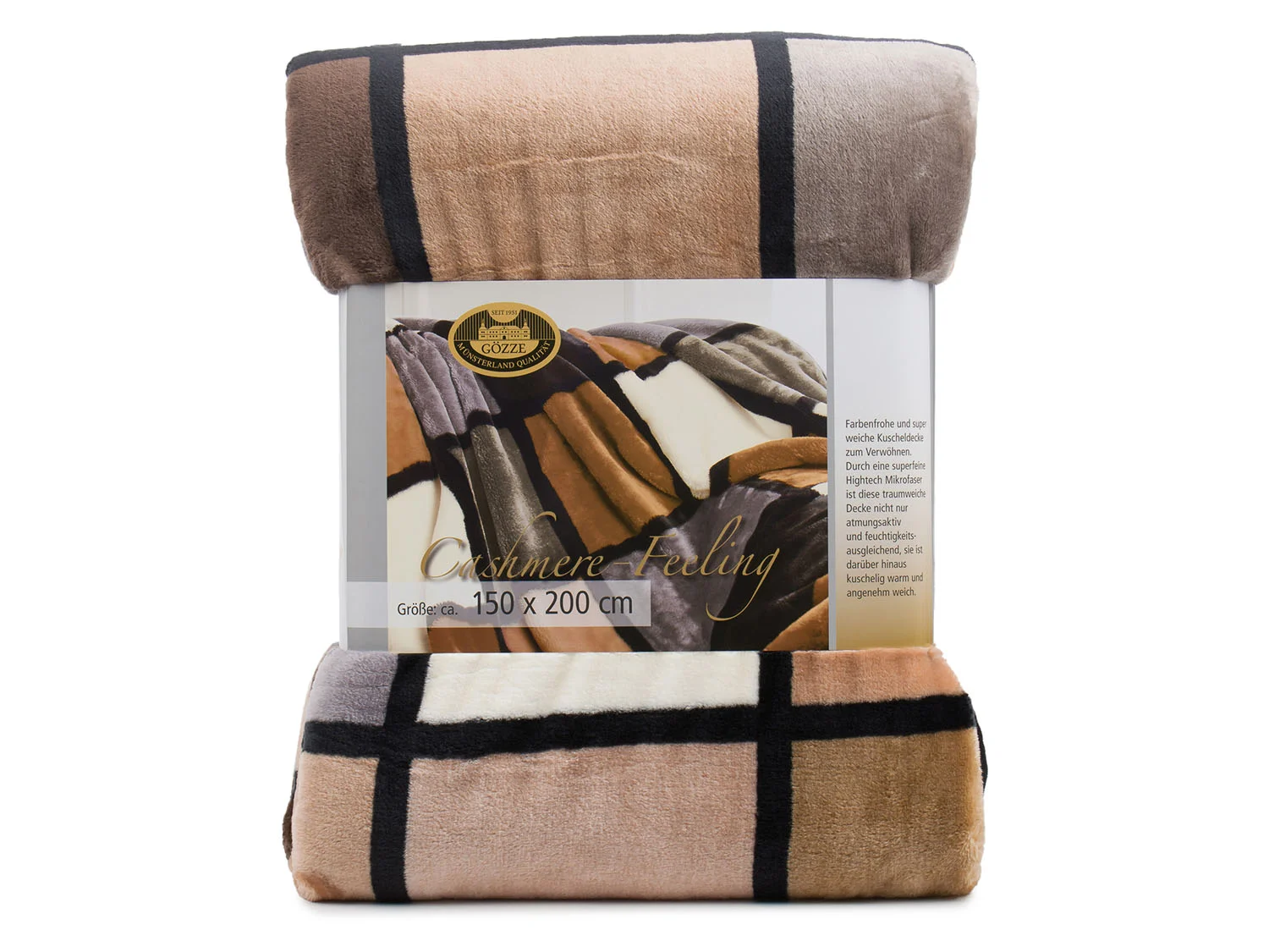 GÖZZE Cashmere-Feeling Dec, taupe/creme/schoko – Bild 2 von 3