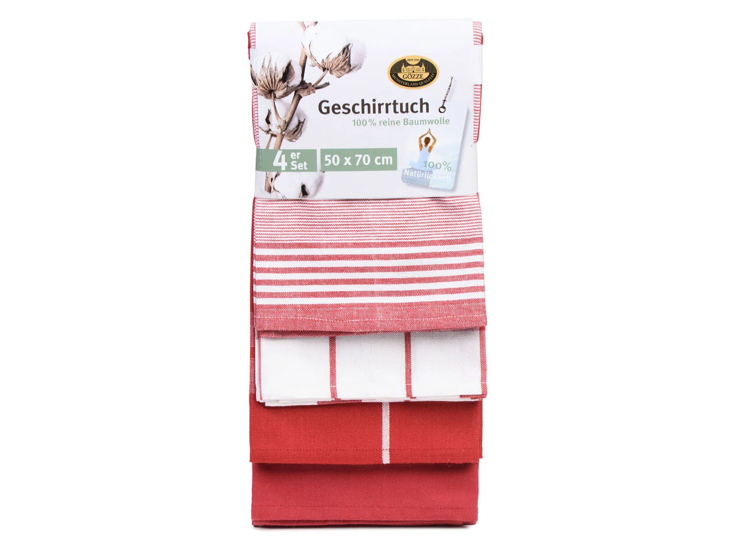 Gözze Geschirrtuch Geschirrtücher, Des. 60057, (Set, 4-tlg), kariert, gestreift und unifarben – Bild 3 von 3