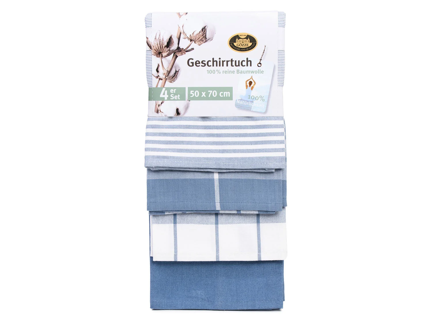 Gözze Geschirrtuch Geschirrtücher, Des. 60057, (Set, 4-tlg), kariert, gestreift und unifarben – Bild 3 von 4