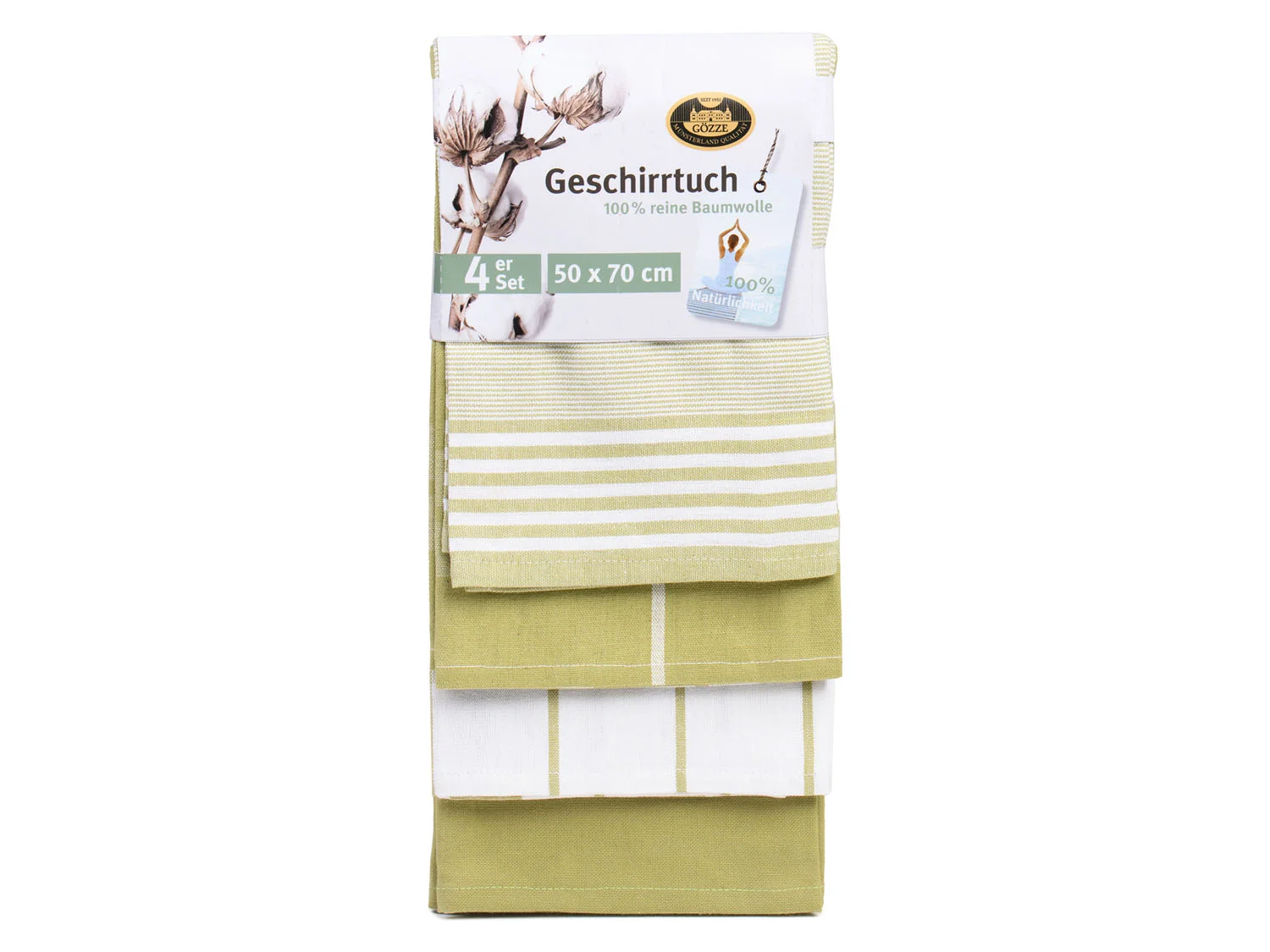 GÖZZE Geschirrtücher 4er Pack, 50 x 70 cm (Lindgrün) – Bild 3 von 3