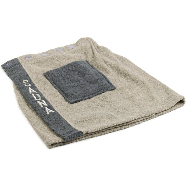 Gözze Kilt Sauna Kilt, ideal für Sauna & Spa, Kurzform, Walkfrottee, Knöpfe, Saunakilt für Herren, 100% Baumwolle, verstellbare Knöpfe, Bestickung