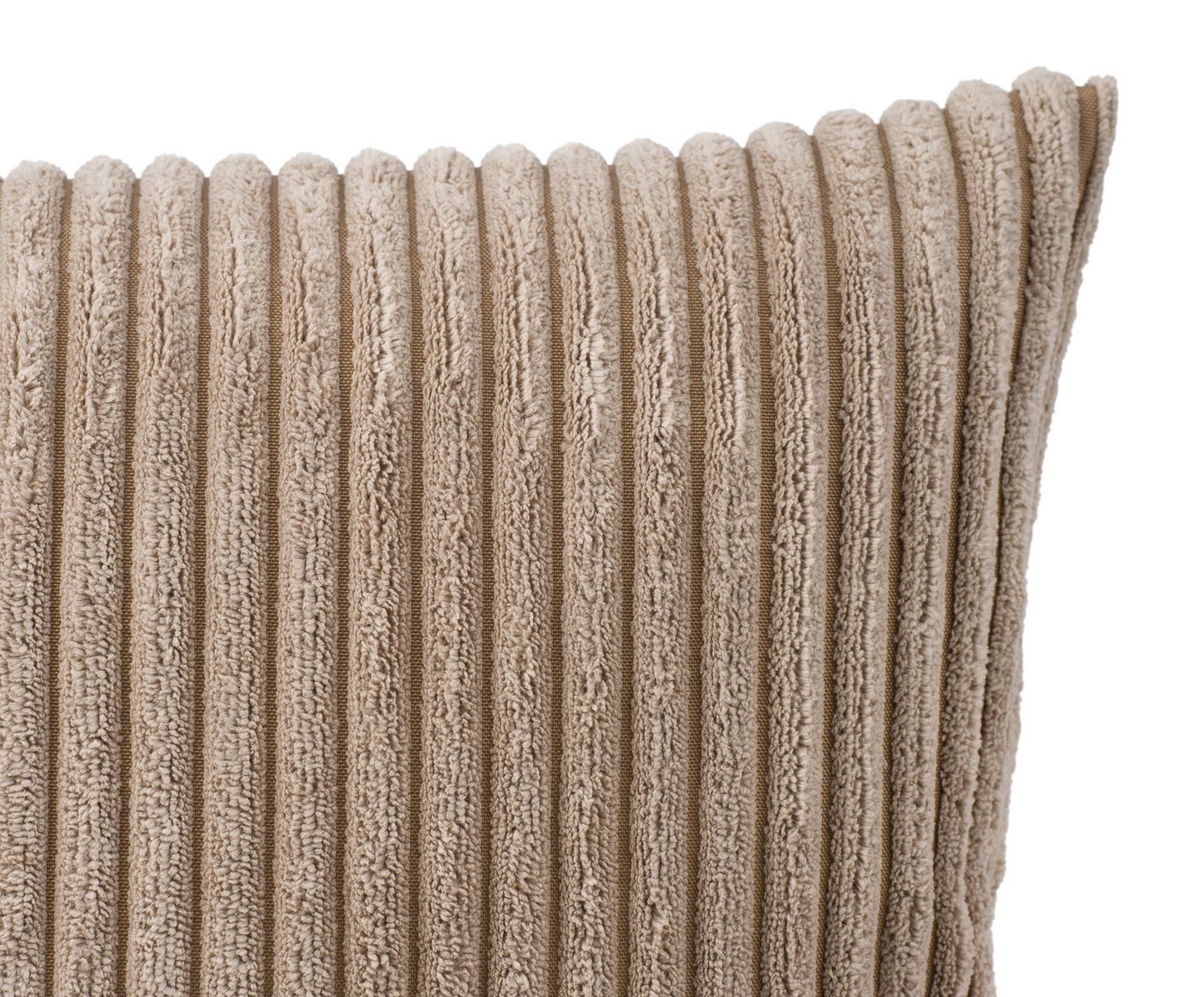 Gözze Kissenhülle ANAFI, Taupe, Polyester, Cordoptik, 50 x 50 cm, (1 Stück), mit Reißverschluss – Bild 2 von 2