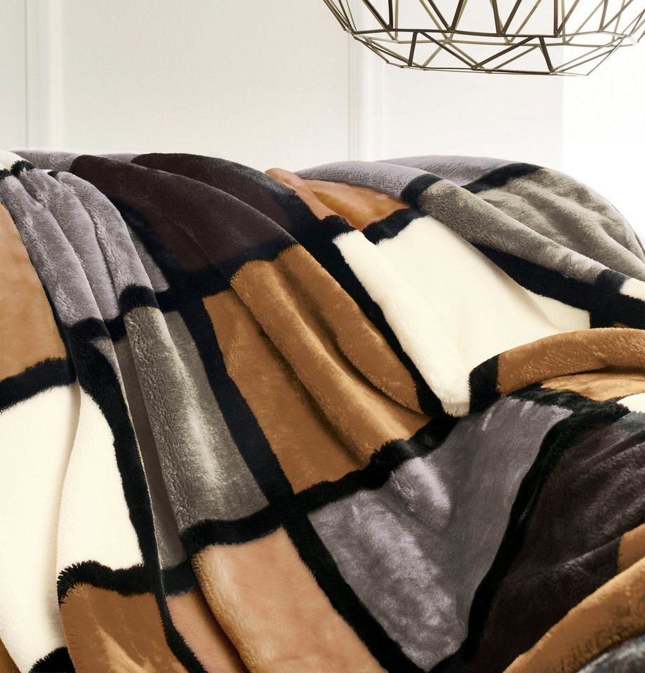 Wohndecke Antigua, Karomotiv, Kuscheldecke, Gözze, mit modernem Karo, Kuscheldecke, 150x200 cm – Bild 2 von 5