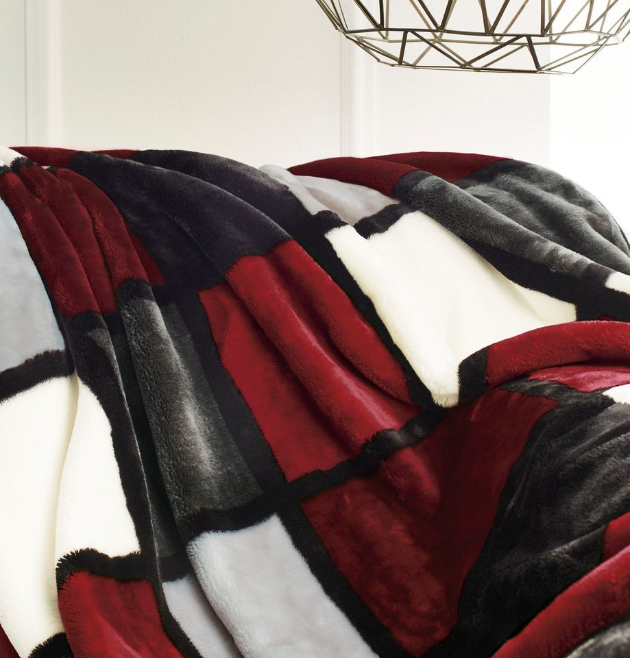 Wohndecke Antigua, Karomotiv, Kuscheldecke, Gözze, mit modernem Karo, Kuscheldecke, 150x200 cm – Bild 2 von 3