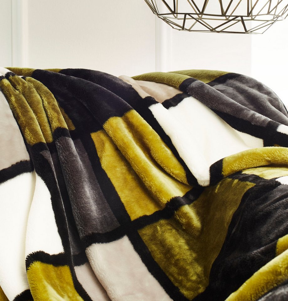 Wohndecke Antigua, Karomotiv, Kuscheldecke, Gözze, mit modernem Karo, Kuscheldecke, 150x200 cm – Bild 4 von 5