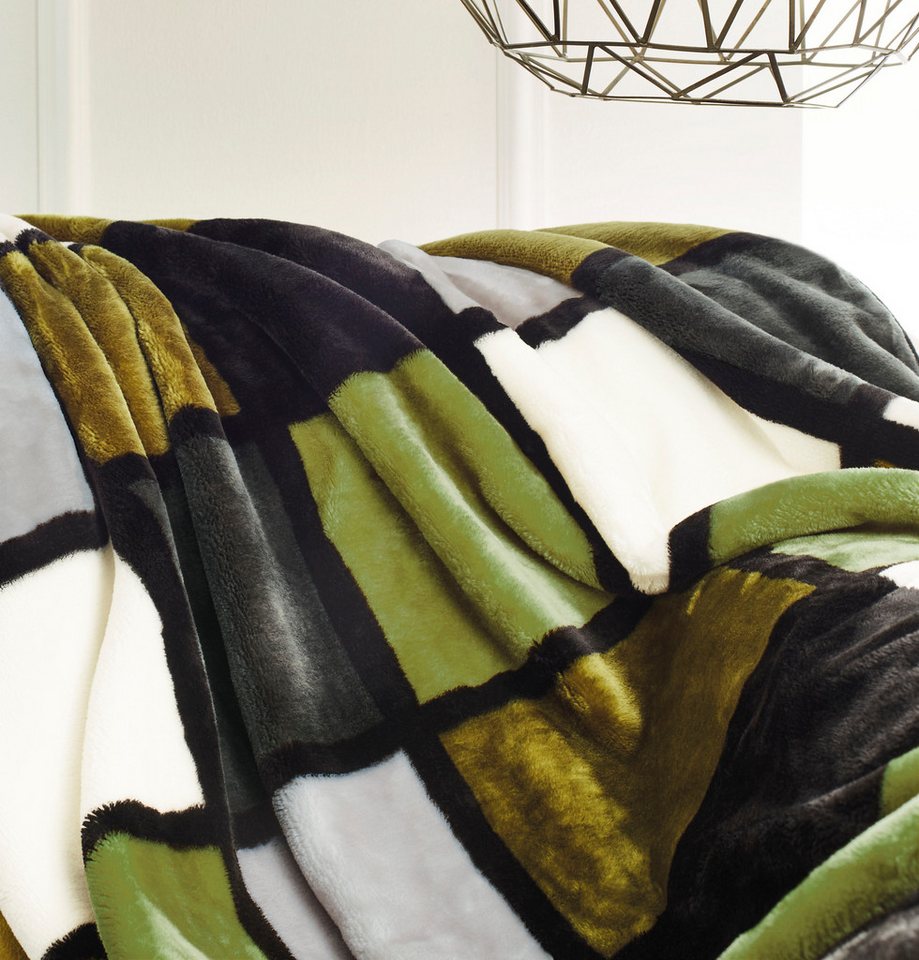 Wohndecke Antigua, Karomotiv, Kuscheldecke, Gözze, mit modernem Karo, Kuscheldecke, 150x200 cm – Bild 3 von 5