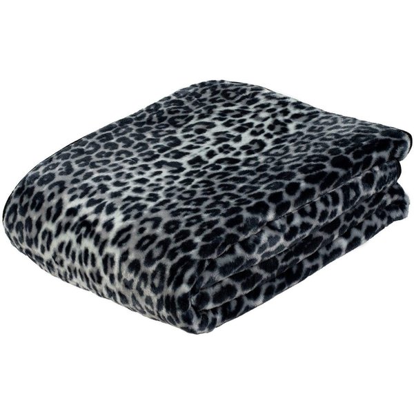 Wohndecke Schneeleopard, Gözze, mit gedrucktem Motiv, Kuscheldecke