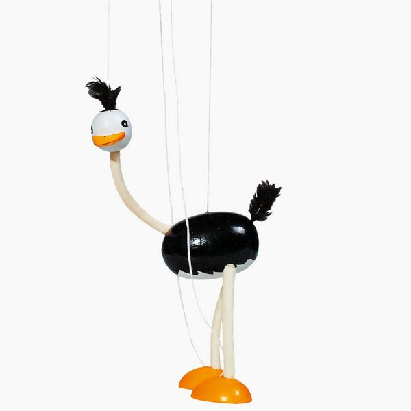 goki Handpuppe Marionette Strauß (Packung, 1-tlg., set), Vollbewegliche Gliedmaßen für grenzenlosen Spielspaß