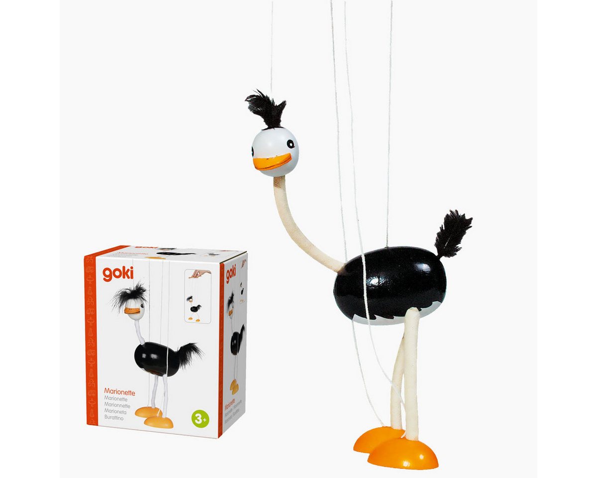goki Handpuppe Marionette Strauß (Packung, 1-tlg., set), Vollbewegliche Gliedmaßen für grenzenlosen Spielspaß – Bild 3 von 5