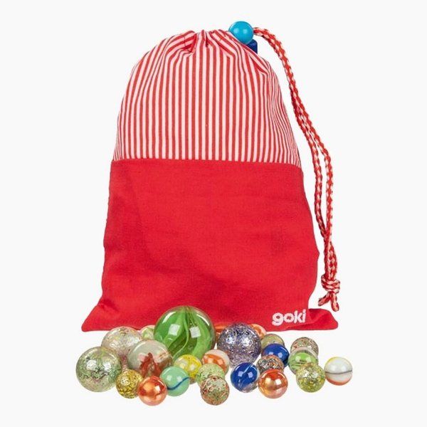 goki Kugelbahn-Bausatz Mein Murmelbeutel mit 50 Murmeln, (packung, 50-tlg., set), Ein Spielklassiker für Groß und Klein