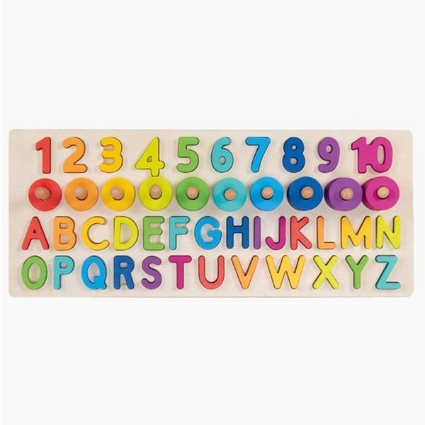 goki Lernspielzeug Alphanumerisches Puzzle (packung, spar set), Auge-Hand-Koordination und Feinmotorik gefördert