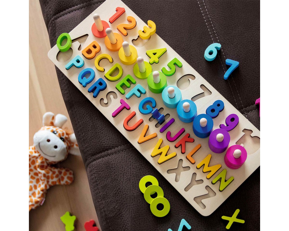 goki Lernspielzeug Alphanumerisches Puzzle (packung, spar set), Auge-Hand-Koordination und Feinmotorik gefördert – Bild 2 von 5