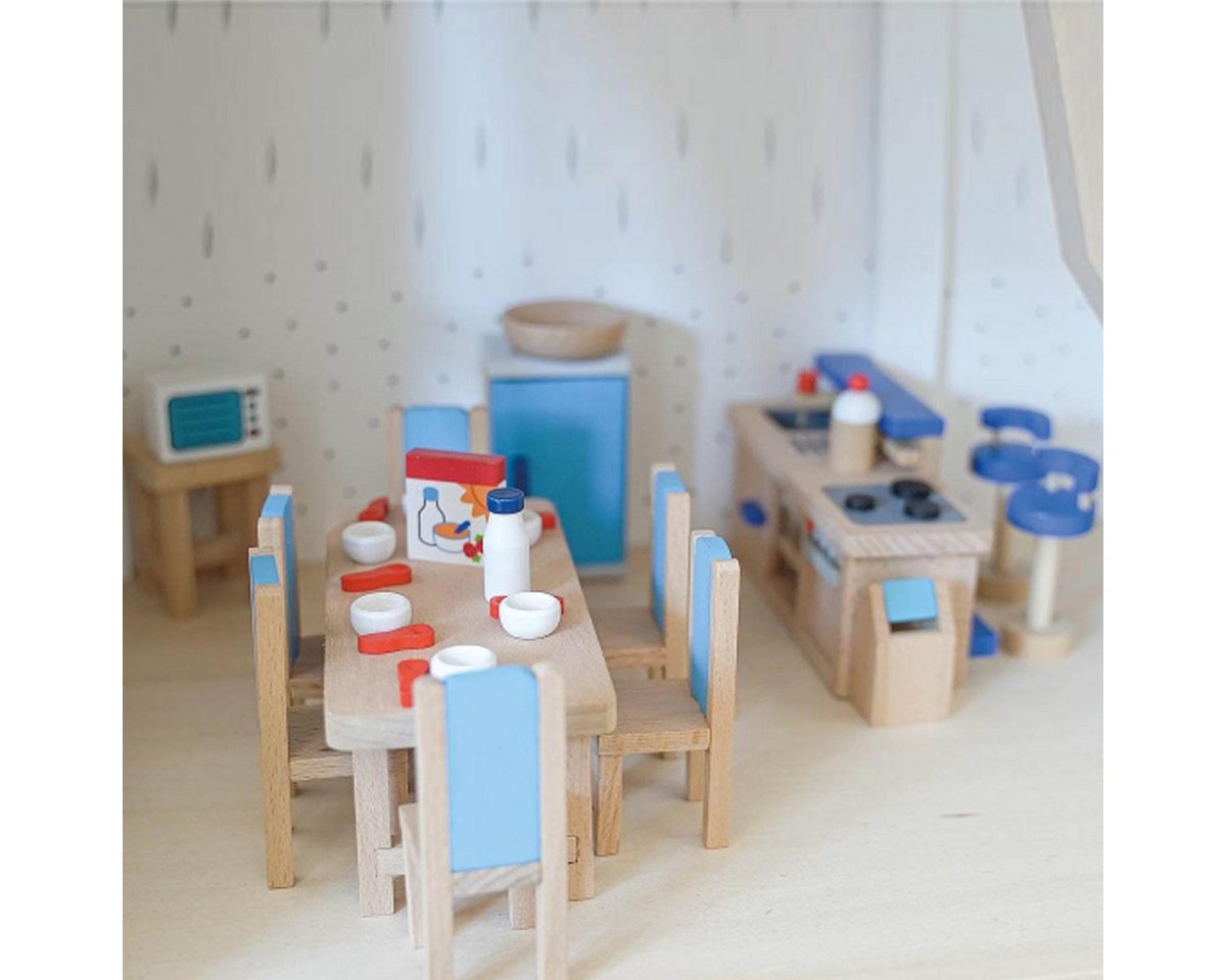 goki Puppenhaus Küche, (packung, 30-tlg., set), Puppenmöbel mit detailverliebten Accessoires – Bild 2 von 5