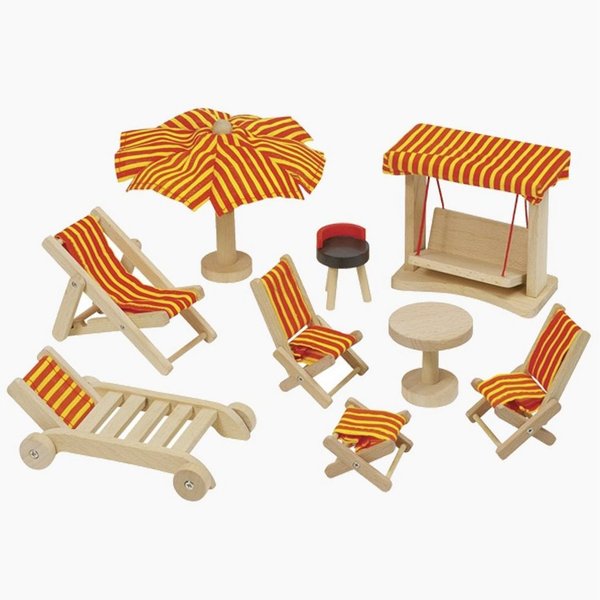 goki Puppenhaus Puppengartenmöbel, (bestehend aus 9 Teilen, 9-tlg., spar set), jede Puppenstube perfekt einrichtet