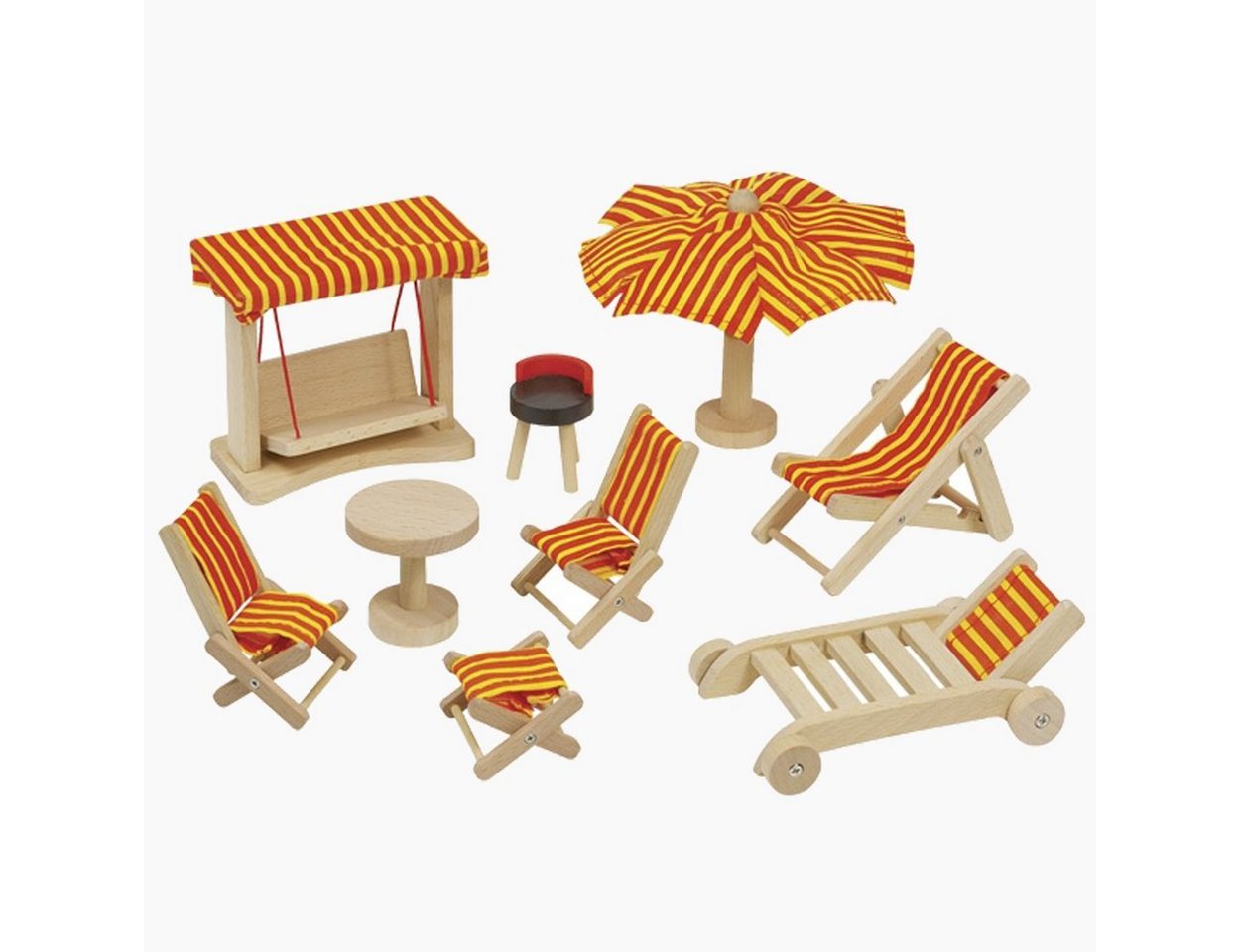 goki Puppenhaus Puppengartenmöbel, (bestehend aus 9 Teilen, 9-tlg., spar set), jede Puppenstube perfekt einrichtet – Bild 3 von 5