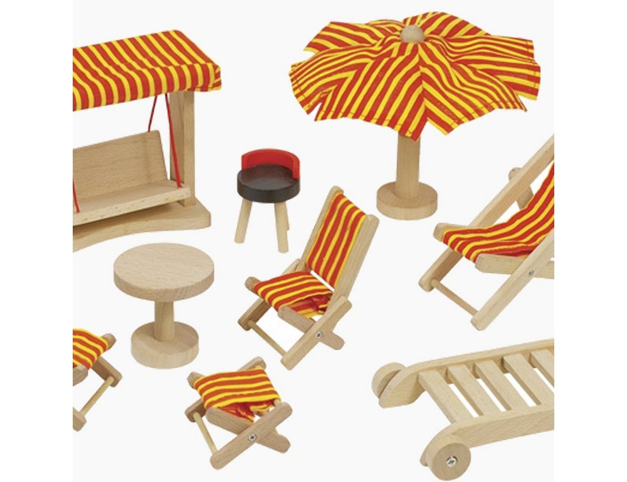 goki Puppenhaus Puppengartenmöbel, (bestehend aus 9 Teilen, 9-tlg., spar set), jede Puppenstube perfekt einrichtet – Bild 5 von 5