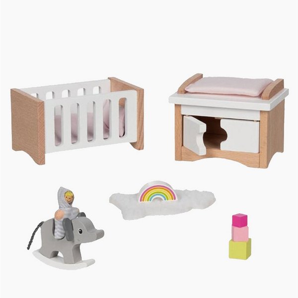 goki Puppenhausmöbel Puppenmöbel Style, Babyzimmer (packung, 12tlg., spar set), Spielspaß und Freude an der Puppenstube