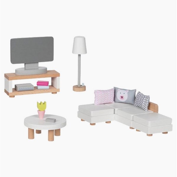 goki Puppenhausmöbel Puppenmöbel Style, Wohnzimmer (packung, 20tlg., set), Kompatibel mit gängigen Puppenhäusern