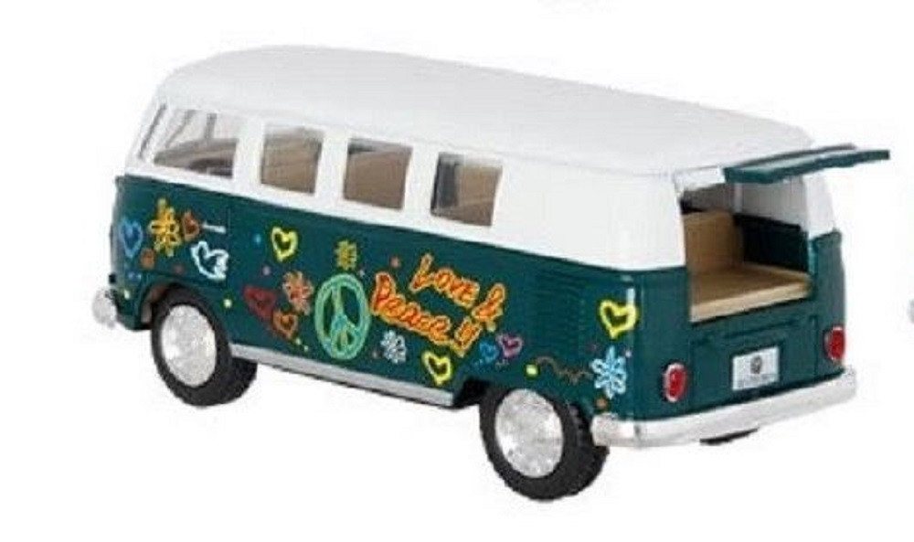 goki Sammelfigur Volkswagen Microbus, 1962 WV Kollektion mit Druck / Rückzugmotor (1 St), Der Flower-Power-Bus, Souvenirs / ideal als Gschenk – Bild 2 von 5