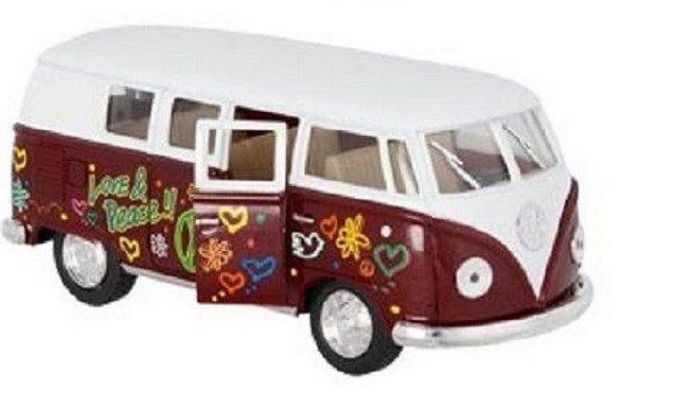 goki Sammelfigur Volkswagen Microbus, 1962 WV Kollektion mit Druck / Rückzugmotor (1 St), Der Flower-Power-Bus, Souvenirs / ideal als Gschenk – Bild 3 von 5