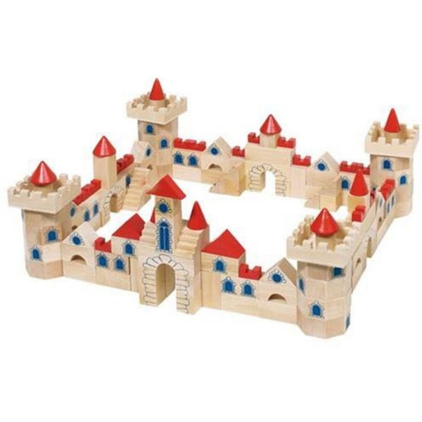 goki Schlossbaukasten Holzbaukasten, 145 teilig, aus Holz