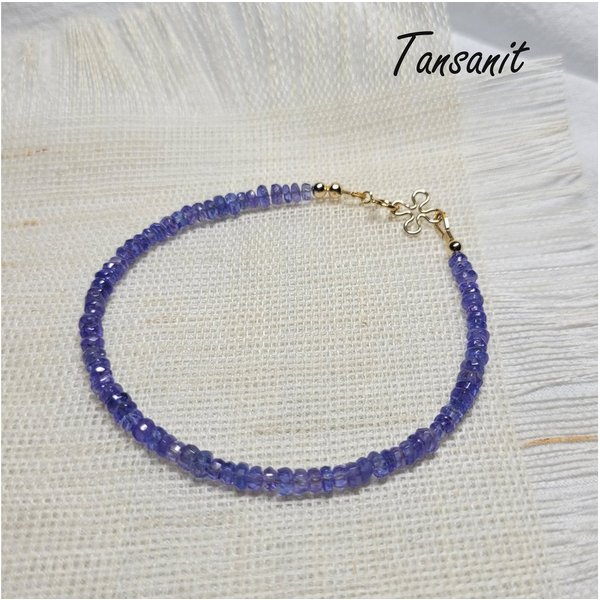 GOLDEN Armband Tansanit Edelstein Armband, 14K Gold gefüllt Steinschmuck, Geschenk