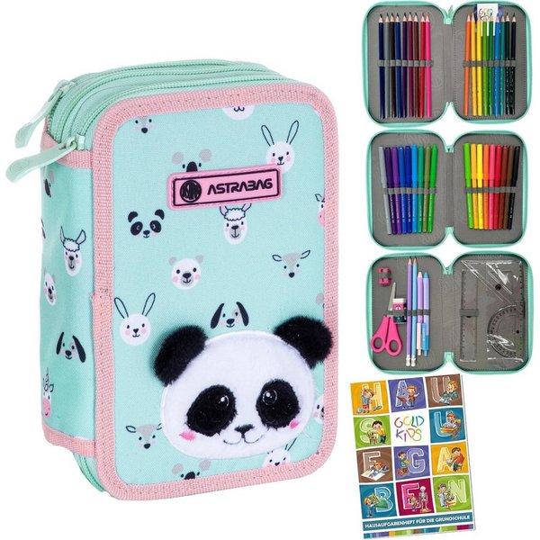 GOLDKIDS Federmäppchen 3 Fächer - Mäppchen für Mädchen und Jungen -, (Federmappe 3-Fach, 1-tlg., Federtasche Gefüllte Schüleretui 46-teilig), - Schulmäppchen un