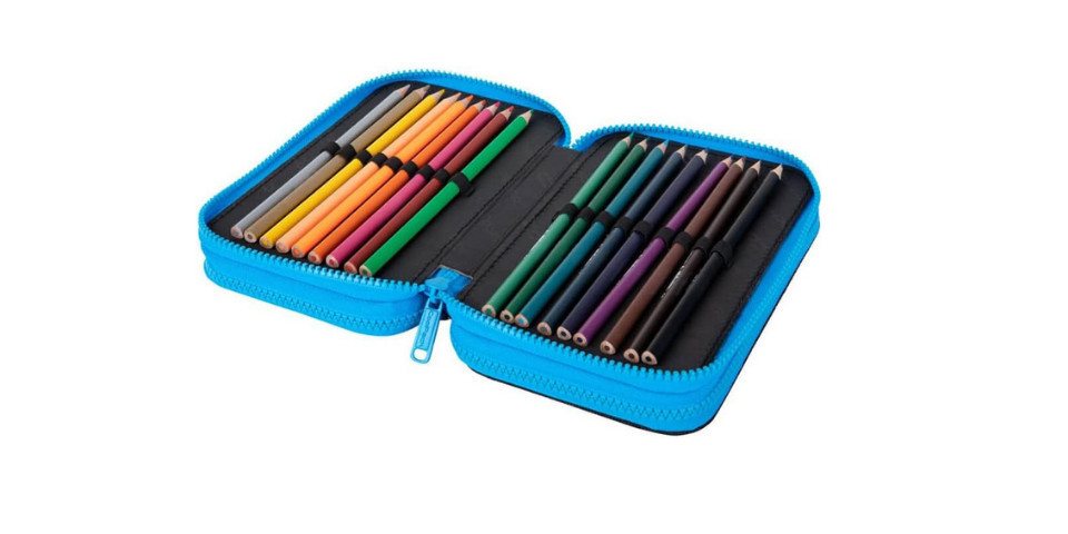GOLDKIDS Federmäppchen Federmäppchen 3 Fächer -, (Mäppchen für Mädchen und Jungen - Federmappe, 1-tlg., 3-Fach Federtasche Gefüllte Schüleretui Schulmäppchen),  – Bild 4 von 5