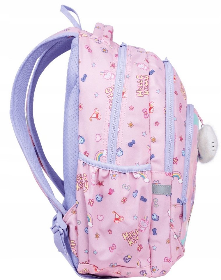 GOLDKIDS Schulranzen für Mädchen, 4er-Set - (Schul-Rucksack für Kinder mit Federmäppchen, 1-tlg., - Schuhbeutel und Regenschutz), - Hello Kitty Motiv – Bild 2 von 4
