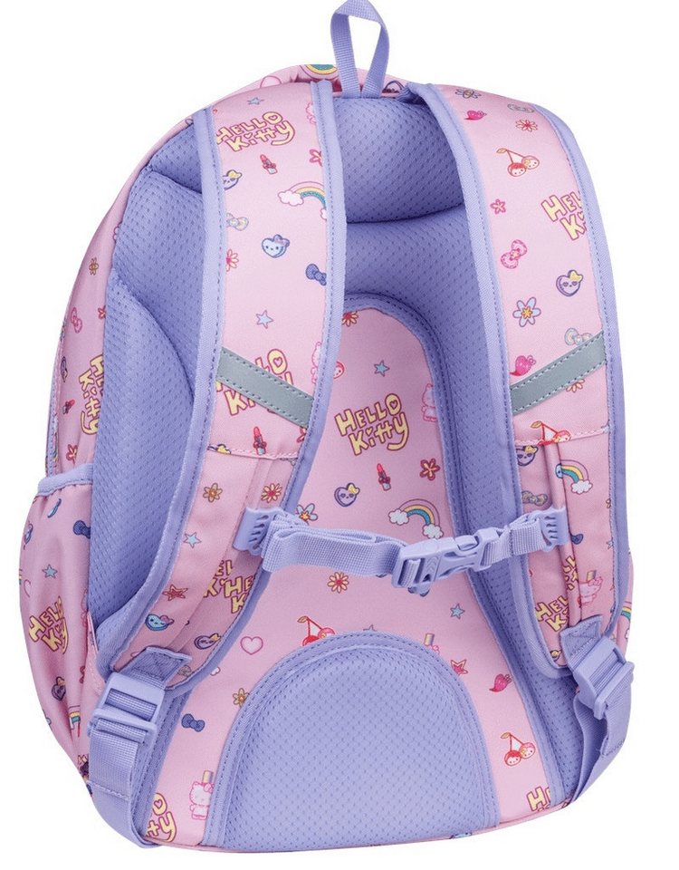 GOLDKIDS Schulranzen für Mädchen, 4er-Set - (Schul-Rucksack für Kinder mit Federmäppchen, 1-tlg., - Schuhbeutel und Regenschutz), - Hello Kitty Motiv – Bild 3 von 4