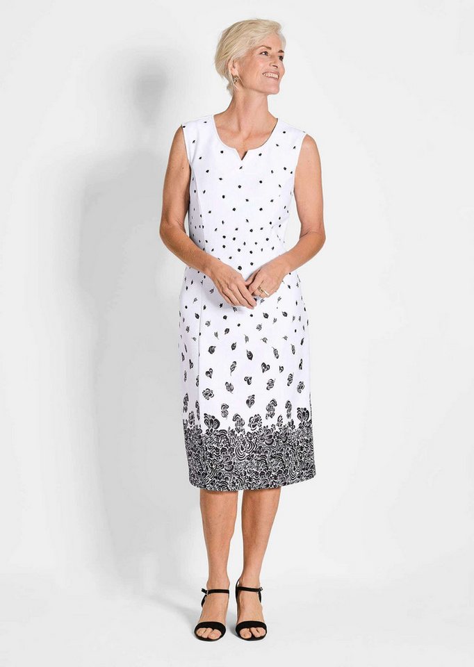 GOLDNER Abendkleid Etuikleid mit Blumenprint, Jerseyqualität Midi-Kleid mit Gehschlitz, Rundhalsausschnitt – Bild 2 von 5