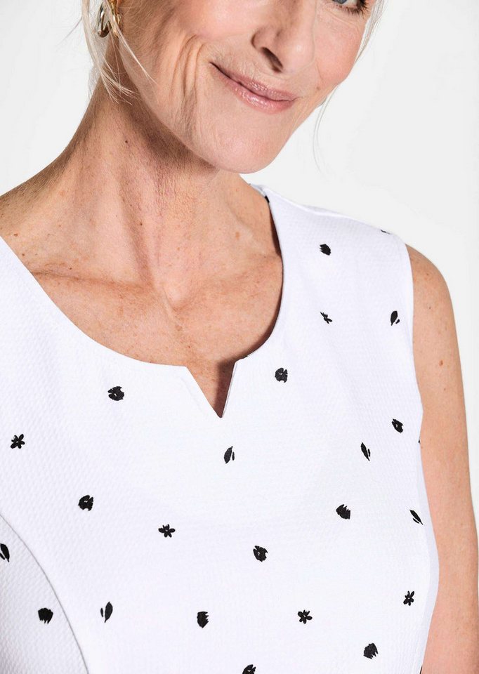 GOLDNER Abendkleid Etuikleid mit Blumenprint, Jerseyqualität Midi-Kleid mit Gehschlitz, Rundhalsausschnitt – Bild 5 von 5