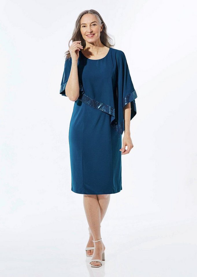 GOLDNER Abendkleid Kurzgröße: Kleid mit raffiniertem Chiffonüberwurf – Bild 2 von 5