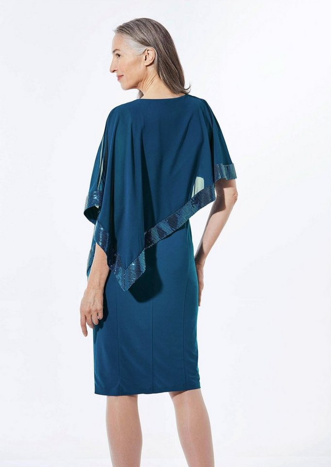 GOLDNER Abendkleid Kurzgröße: Kleid mit raffiniertem Chiffonüberwurf – Bild 3 von 5
