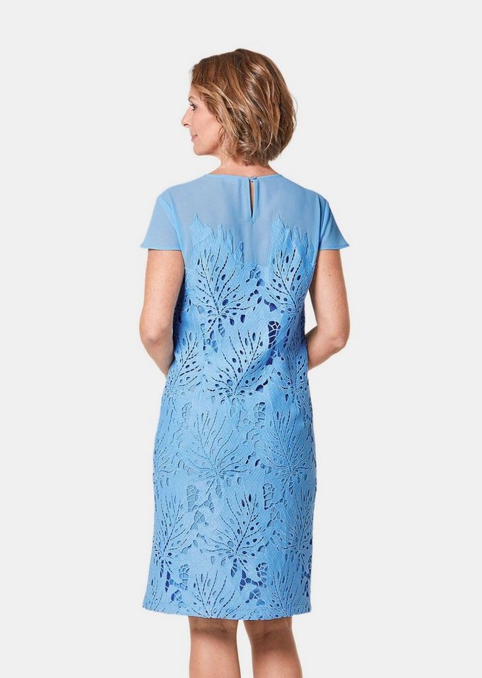 GOLDNER Abendkleid Spitzenkleid aus Chiffon, Flügelärmeln Blätteroptik und Rundhalsausschnitt als Blickfang – Bild 3 von 5