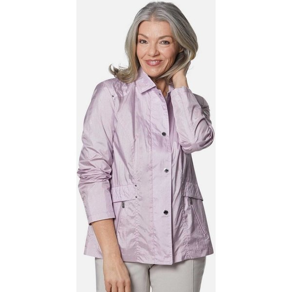 GOLDNER Outdoorjacke Freizeitjacke mit Steppdetails Outdoorjacke mit Hemdkragen, Reißverschluss, Druckknöpfen und Langarm